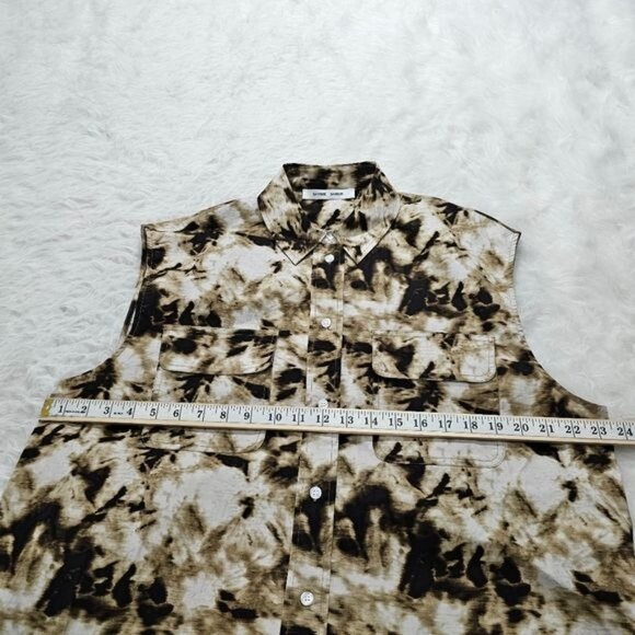 SAMSØE Samsoe Camo Clay Sleeveless Button Down Tea Shirt Small - Picture 9 of 13
